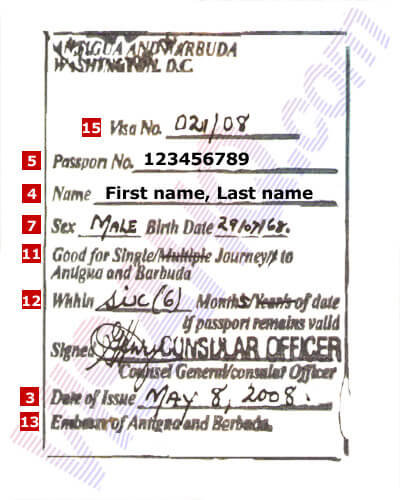 Antigua e Barbuda Visto
